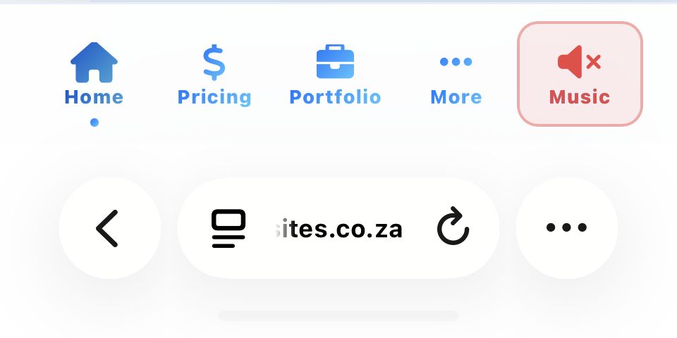 Example of bottom mobile dock navigation