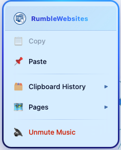 Example of custom branded right-click menu